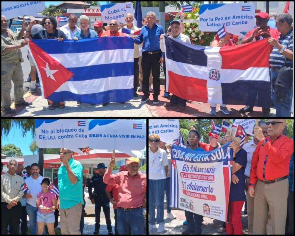Movilización en Santo Domingo respalda a Cuba y rechaza bloqueo EEUU
