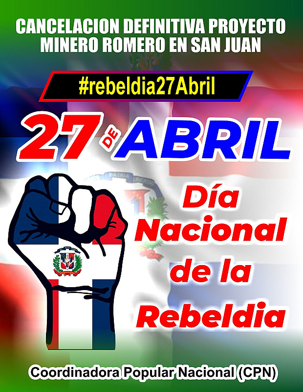 Coordinadora Popular invita al pueblo a concentrase frente al monumento en Santiago este viernes 24 abril.